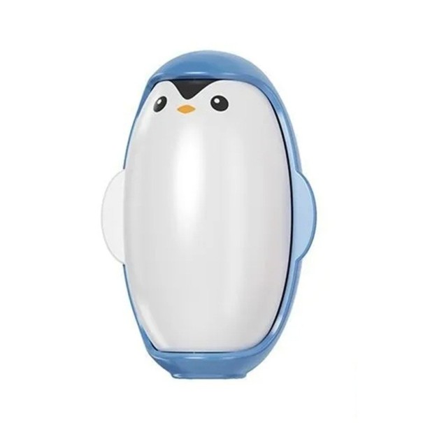Îndepărtător lavabil de scame și păr de animale 10,7 x 7,4 cm Rolă manuală portabilă în formă de pinguin Confortabilă la îndemână și utilizare albastru