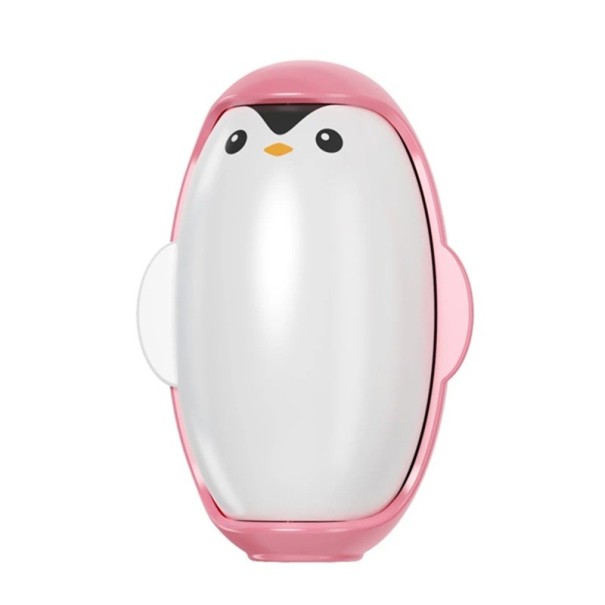 Îndepărtător lavabil de scame și păr de animale 10,7 x 7,4 cm Rolă manuală portabilă în formă de pinguin Confortabilă la îndemână și utilizare roz