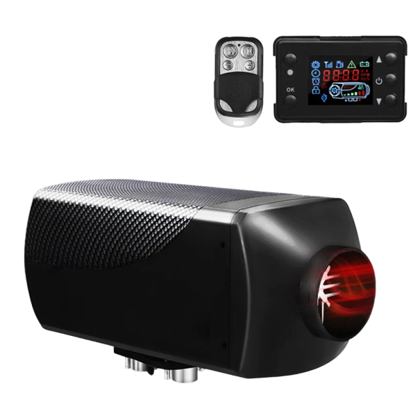 Independent Car Heater with LCD Switch 5 - 8 KW 24 V Portable Car Heater with Remote Control Diesel Heater for Car, Truck, Van Air Heater with Mounting Accessories 38 x 13.5 x 13.5 cm 1
