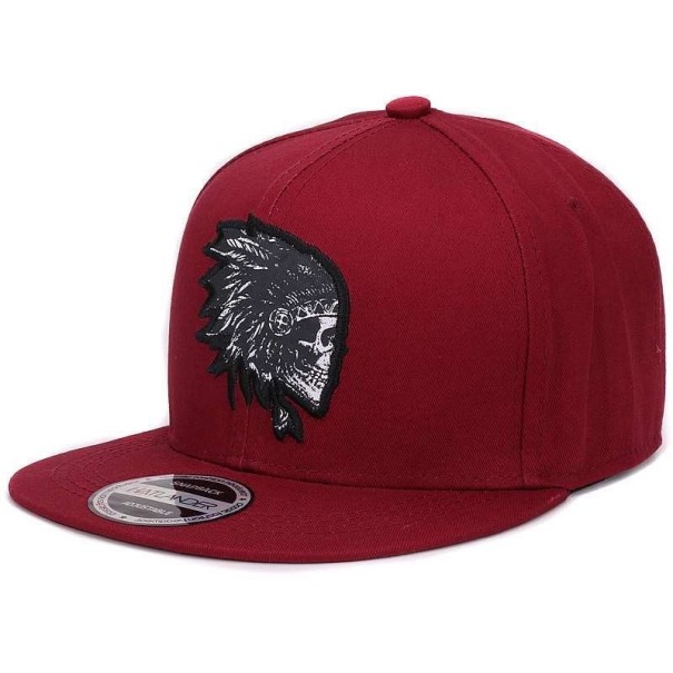 Indian snapback pentru bărbați burgundia