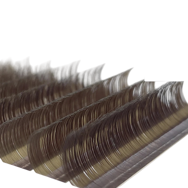 Individual Artificial Lashes D Curl 0.07 mm Length Mix Coloured Fine Adhesive Lashes for Volume Extension and Eye Styling brown