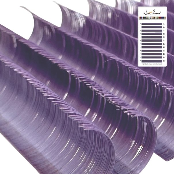 Individuální umělé řasy B zakřivení 0,07 mm Směs délek Barevné jemné nalepovací řasy pro objemové prodlužování profesionální lash styling fialová