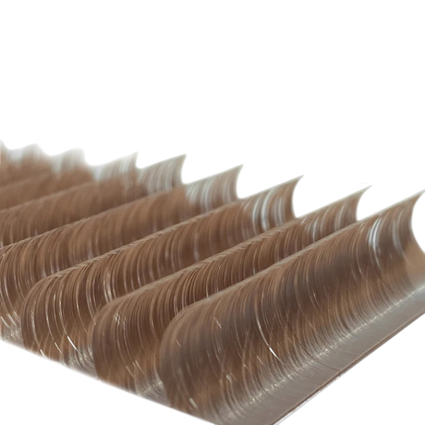 Individuální umělé řasy L zakřivení 0,07 mm Mix délek Barevné jemné nalepovací řasy pro prodloužení a zahuštění řas profesionální Chocolate Brown