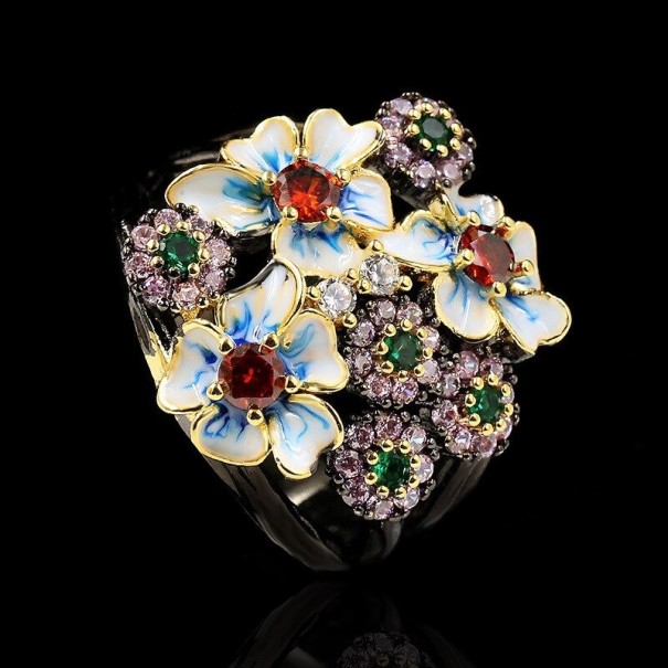 Inel de dama cu flori D1096 7