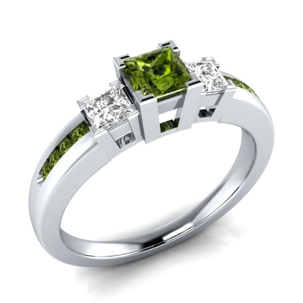 Inel de dama D1154 verde 6