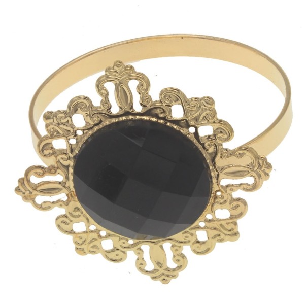Inele decorative pentru șervețele cu stras 24 buc negru