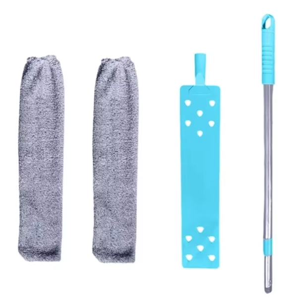 Infällbar mikrofiberborste med teleskophandtag 91-137 cm Flexibelt huvud Rengöring under apparater och möbler Hemstädning 1
