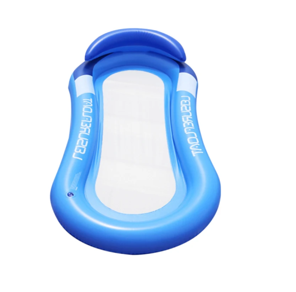 Inflatable Lounger with Net 160 x 90 cm Inflatable Blue Water Lounger 1