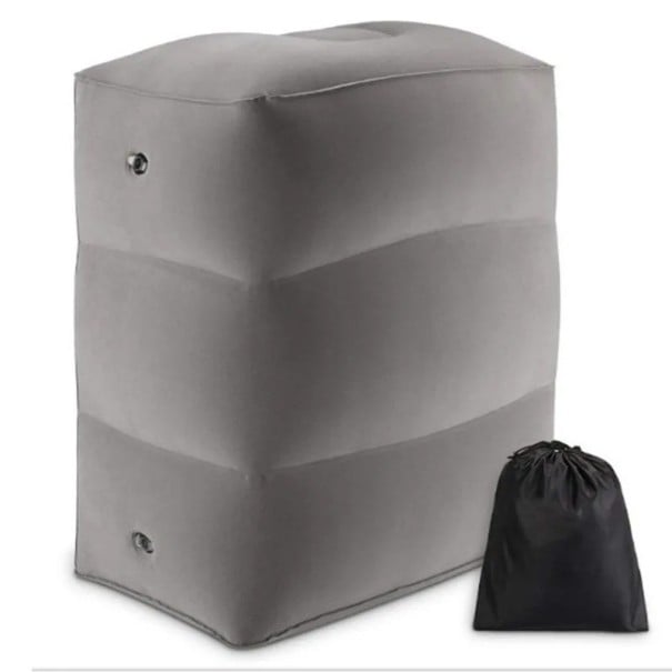 Inflatable Travel Pillow Inflatable Footrest Air Leg Rest 40 x 30 x 38 cm grey