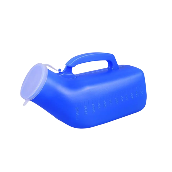 Inodoro portátil para hombres, 1200 ml, urinario de viaje móvil para hombres, 21 x 8 x 8,5 cm, apto para viajes, camping y coche. azul