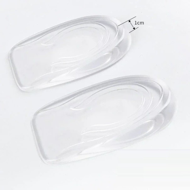 Inserti invisibili in silicone rialzati per uomini altezza 1 cm supporti trasparenti in gel per il tallone ammortizzazione confortevole e antiscivolo 1