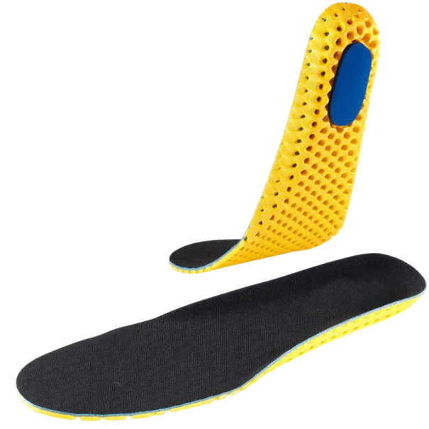 Insertii de pantofi in gel, de culoare neutra, pentru a calma durerile de picior, material respirabil. negru și galben 46