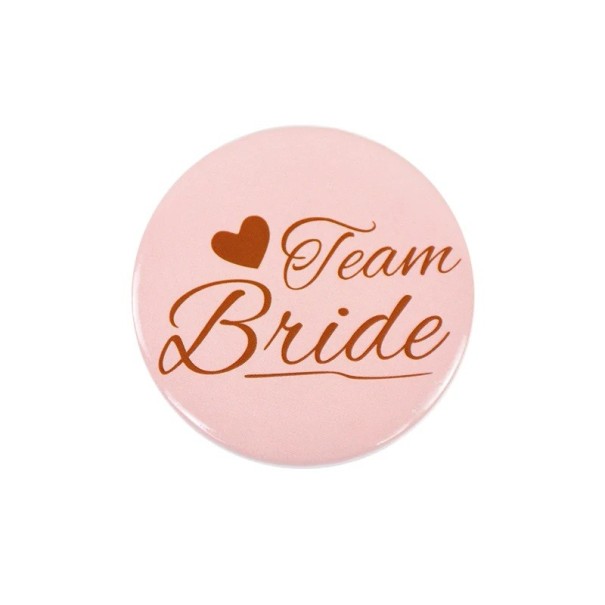 Insigne Équipe de la mariée 4,4 cm Badge rond pour l'enterrement de vie de jeune fille Décoration de mariage accessoire pour la célébration 1