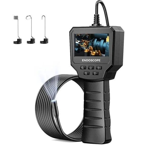 INSKAM 2,4" endoskooppikamera, jossa on 8 mm:n LED-objektiivi ja 1080p-kuva, IP67-suojattu kiinteä kaapeli, 10 m tarkastustyökalu kotiin 1