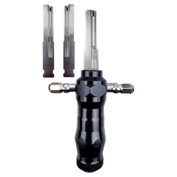 Instrument profesional de tâmplărie 11,3 cm din oțel inoxidabil cu vârfuri interschimbabile set 4 buc pentru lucrul cu încuietori cilindrice 1