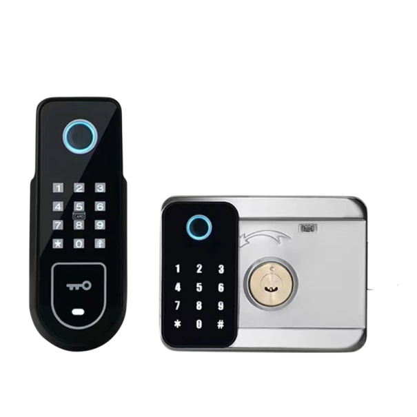 Inteligentní Bluetooth zámek dveří s otiskem prstu a klávesnicí Tuya Smart 170 mm Type-C napájení černý pro zabezpečení vstupu 1