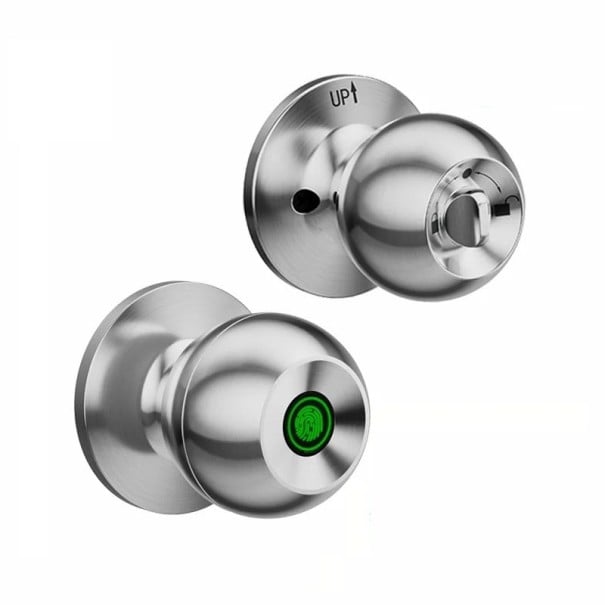 Inteligentný dverový zámok s odtlačkom prstu Bluetooth USB-C Tuya aplikácia elektronická kľučka s mechanickým kľúčom pre domácnosť strieborná