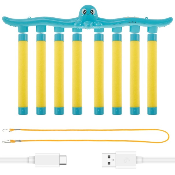 Interactive Game with Falling Sticks 8 Pieces Plastic Rechargeable Toy Develops Reflexes and Coordination Speed Reaction Game for Children blue