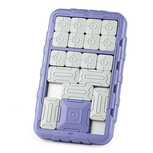 Interactive Sliding Puzzle 19.6 x 12.1 cm Logical Game for Children and Adults Plastic purple
