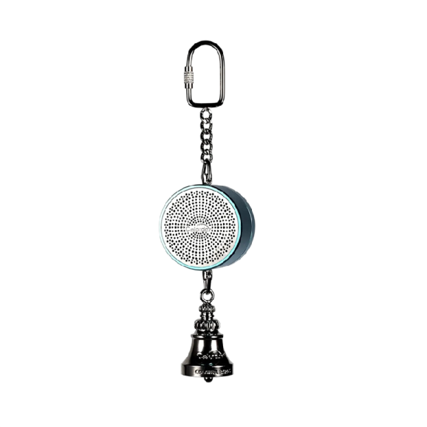 Interactive Voice Recording Bird Toy 19 cm Metal Hanging Toy for Parrots Budgerigars and Cockatiels blue