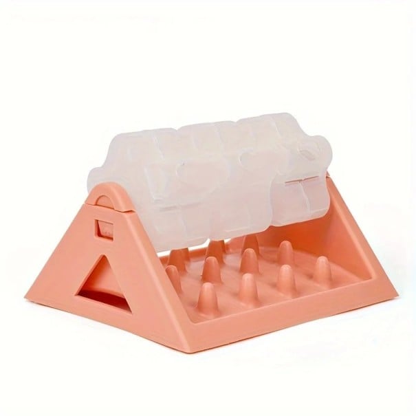 Interaktív etetőadagoló kutyák és macskák számára 18 x 21 x 13 cm 360° forgatható puzzle rejtvény a lassú etetéshez és mentális stimulációhoz rózsaszín