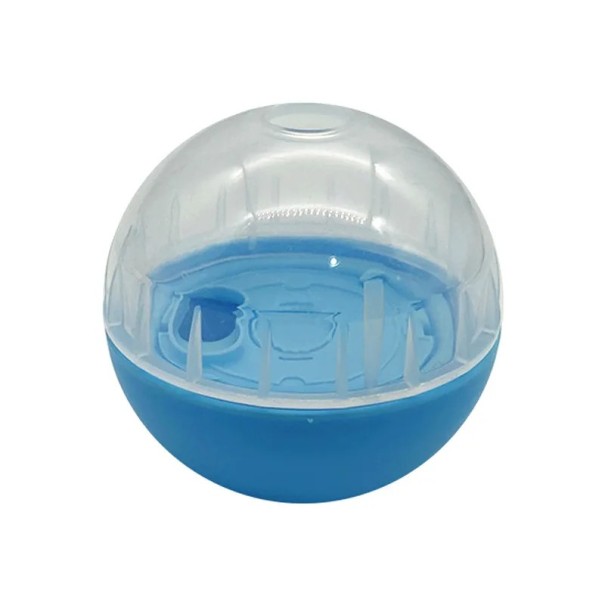 Interaktiver Futterspender für Hunde Kugel 8 cm Kunststoffspielzeug für langsames Füttern und stimulierendes Training blau
