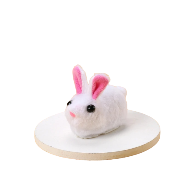 Interaktívna hračka pre mačky v tvare mini králika Samohrajúce plyšové hračky Pohyblivé elektrické hračky pre mačky Šikovný bežiaci králik 1