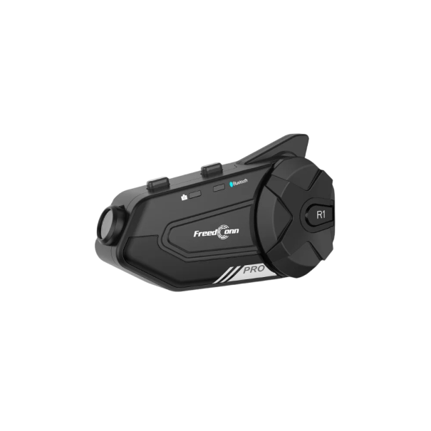 Intercomunicador Bluetooth con cámara FreedConn R1 PRO 1080P WiFi Grabación IP65 1000 m 6 pasajeros Radio Control por voz Duración de la batería 1