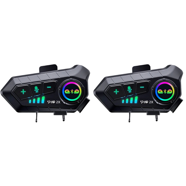 Intercomunicador Bluetooth para casco de motocicleta, 2 unidades, manos libres, auriculares inalámbricos para casco de motocicleta, impermeable. 1