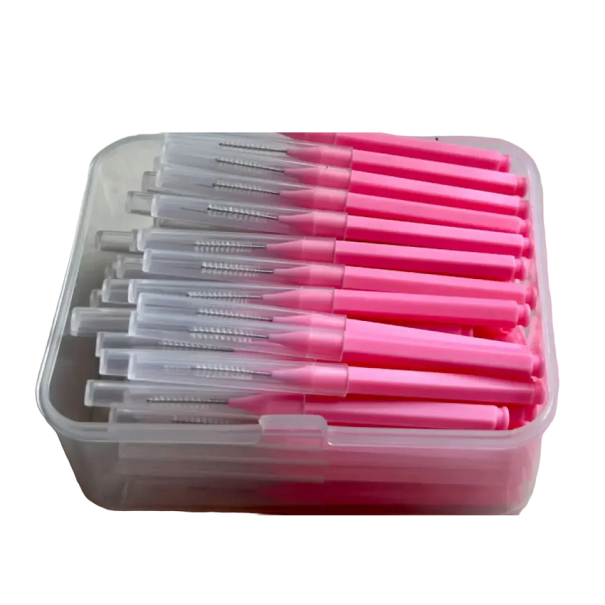 Interdentalbørste 0,6 mm Interdentalbørstesæt 80 dele rosa