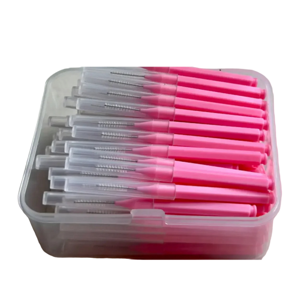 Interdentalbürste 0,6 mm Interdentalbürsten-Set 80-tlg rosa