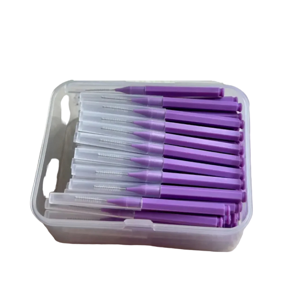 Interdentalbürste 0,7 mm Interdentalbürsten-Set 80-tlg lila