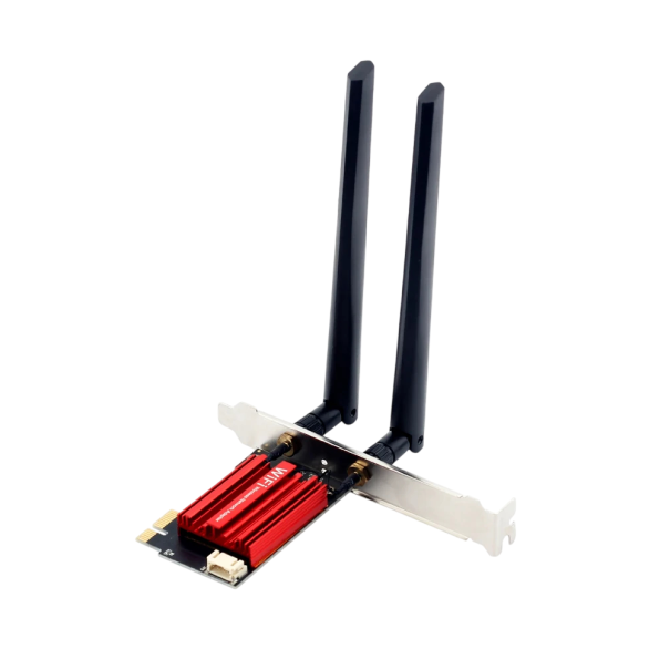 Interná bezdrôtová sieťová karta 12 x 9 x 2 cm Trojpásmové pripojenie 2,4 / 5 / 6 GHz Bluetooth 5,3 pre stolné počítače 1