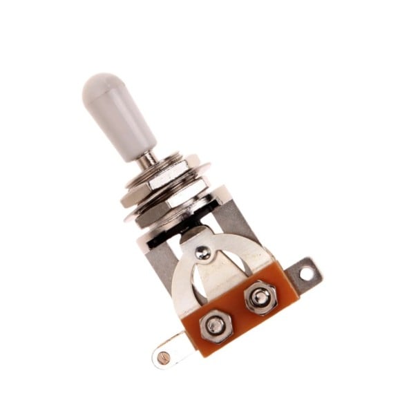 Interruptor de 3 posiciones con palanca de metal y rosca Interruptor eléctrico universal para guitarras, amplificadores, coches y electrónica plateado