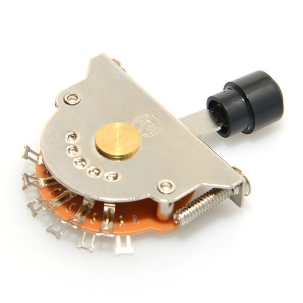 Interruptor de 4 vias para guitarra elétrica Comutação de captadores Interruptor de alavanca Peça de substituição Hardware de guitarra Montagem 2x parafusos incluídos 1