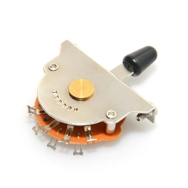 Interruptor de 5 vías para guitarra eléctrica Repuesto para pastillas Interruptor de palanca 2x tornillo de montaje 1