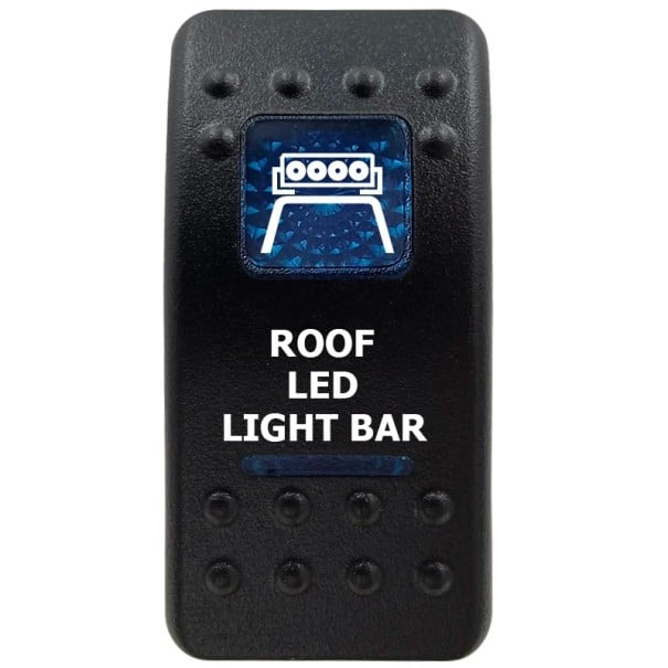 Interruptor de Palanca Monopolar à Prova de Água 12V com Luz de Fundo LED Azul Interruptor de BAR DE LUZ LED ROOF para Carro Barco SUV e Veículos 1