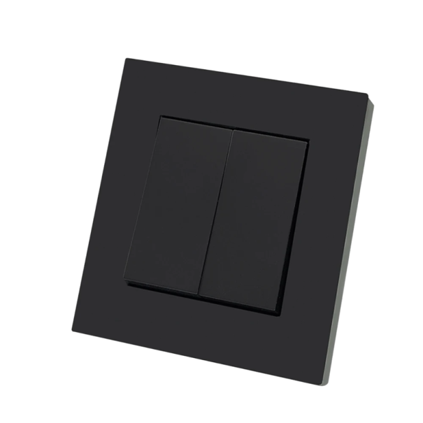 Întrerupător dublu pornit/oprit cu priză UE 220V 16A Priză de perete cu împământare 83×83 mm Întrerupător unidirecțional din plastic ignifug 1