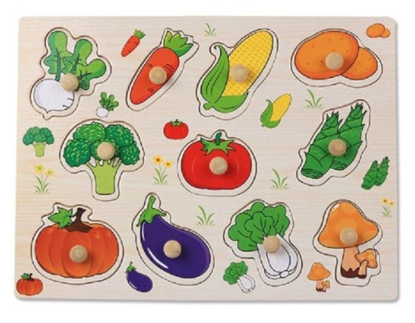 Invoegpuzzel voor kinderen - Groenten 1