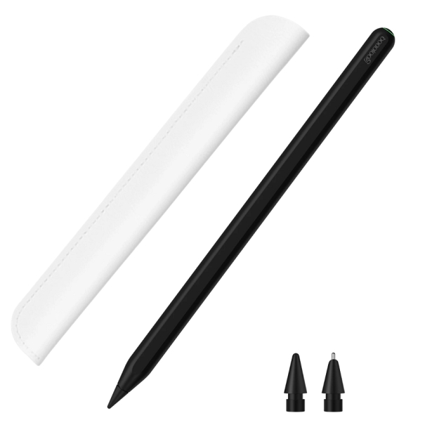 iPad-styluspen Draadloos opladen Magnetische styluspen met twee vervangende punten en behuizing LED-batterij-indicator Compatibel met Apple zwart