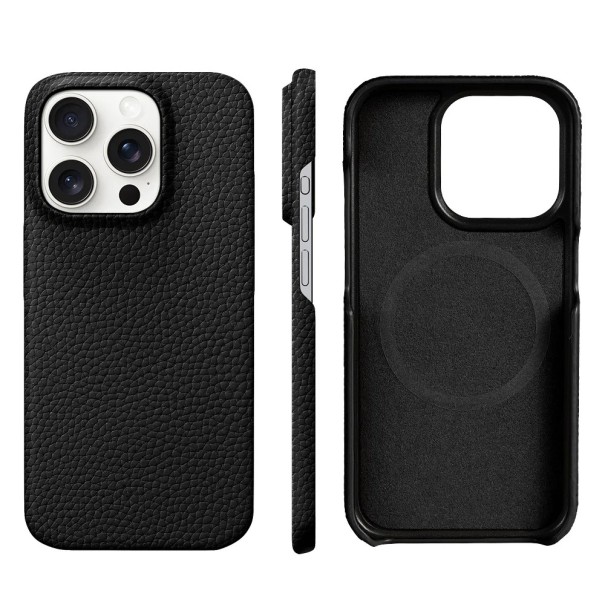 iPhone 17 Pro Tok Magnetikus Védő Bőr Luxusos Védőtok Stabil Magnettel a Mindennapi Védelemhez fekete