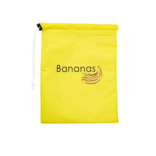 Isolerad påse för bananer och frukt med dragsko för att bevara färskheten i gult, orange eller grönt gul