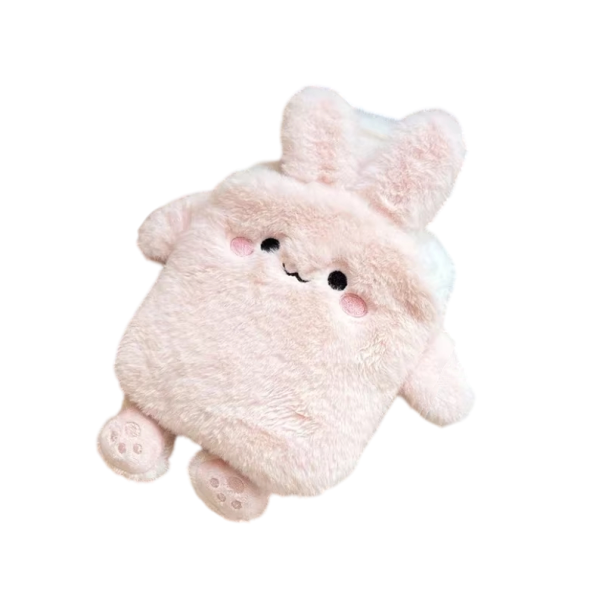Isolerende plyss termofor 400 ml 21 x 15 cm Kawaii kanin Flaske til varmt vand Håndvarmer til fødder og mave mod eksplosionsfare 1
