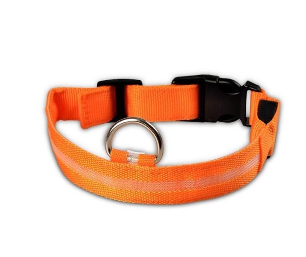 Izzó LED nyakörv kutyáknak narancs M