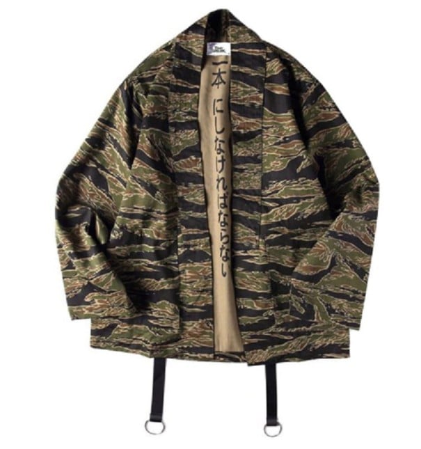 J1454 Taktische Herrenjacke im japanischen Stil dunkelgrün S