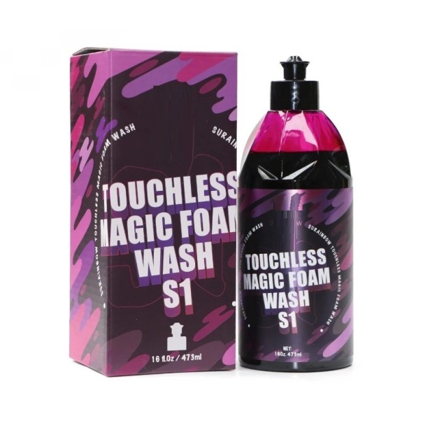 Jabón espumoso rosa para coches 473 ml Espuma limpiadora con cera Pule y protege la pintura del coche Alta espuma Fácil de enjuagar 1