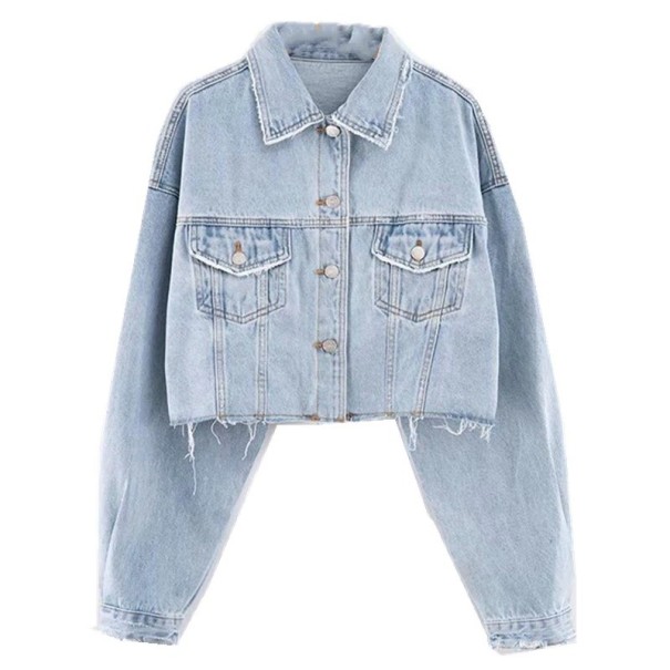 Jachetă de denim de damă P2000 albastru S