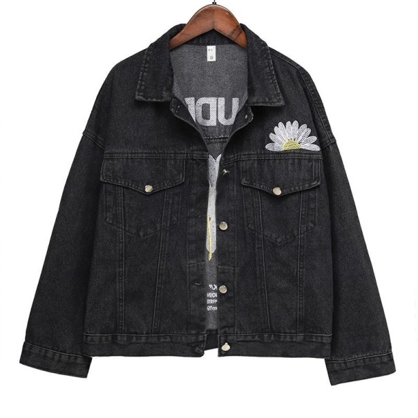 Jachetă de denim de damă P2124 negru L