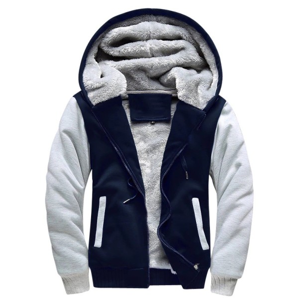 Jachetă pentru bărbați din bumbac fleece J934 albastru inchis XXL