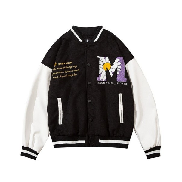 Jacke mit Blume F1063 schwarz L